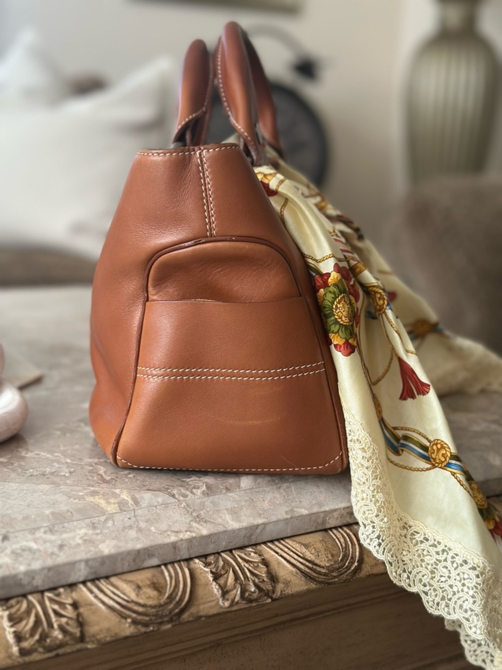 CÉLINE Boogie Bag Cognac Leather Satchel | Vintage Old Céline | Michael Kors Era - Picture 4 of 14